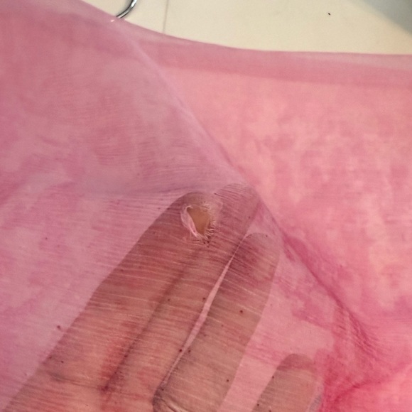 Joyce 100% Silk Pink Purple Watercolor Abstract Floral Artsy Scarf Wrap 40”x50” - Picture 6 of 8